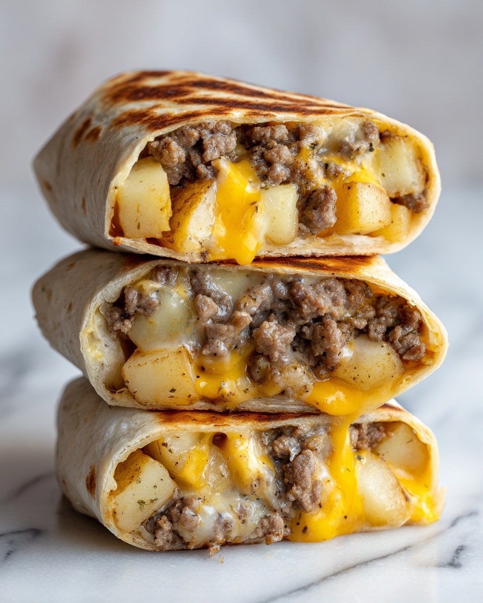 Cheesy Potato Burritos with Beef Recipe - Recipe Image