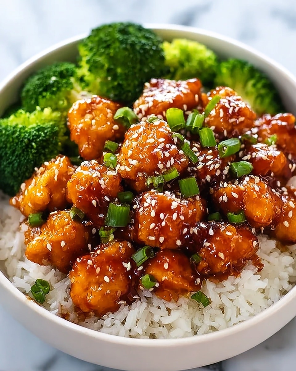 Spicy Korean Chicken with Steamed Rice and Broccoli Recipe - Recipe Image