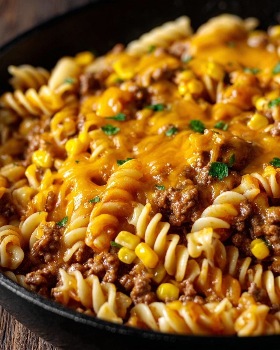 Loaded Cheddar Ranch Beef and Sweet Corn Rotini Bake Recipe - Recipe Image
