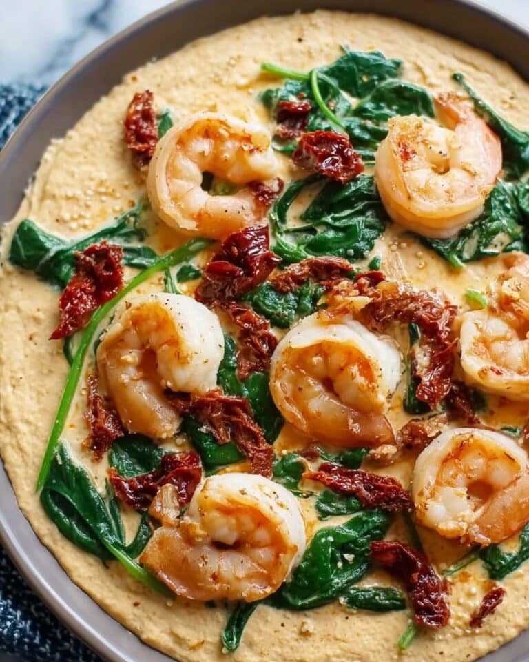 Tuscan Shrimp with Spinach, Artichokes, and Sun-Dried Tomatoes Recipe