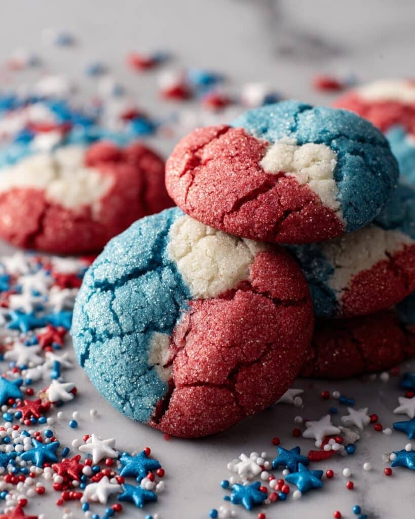 Patriotic Crinkle Cookies Recipe