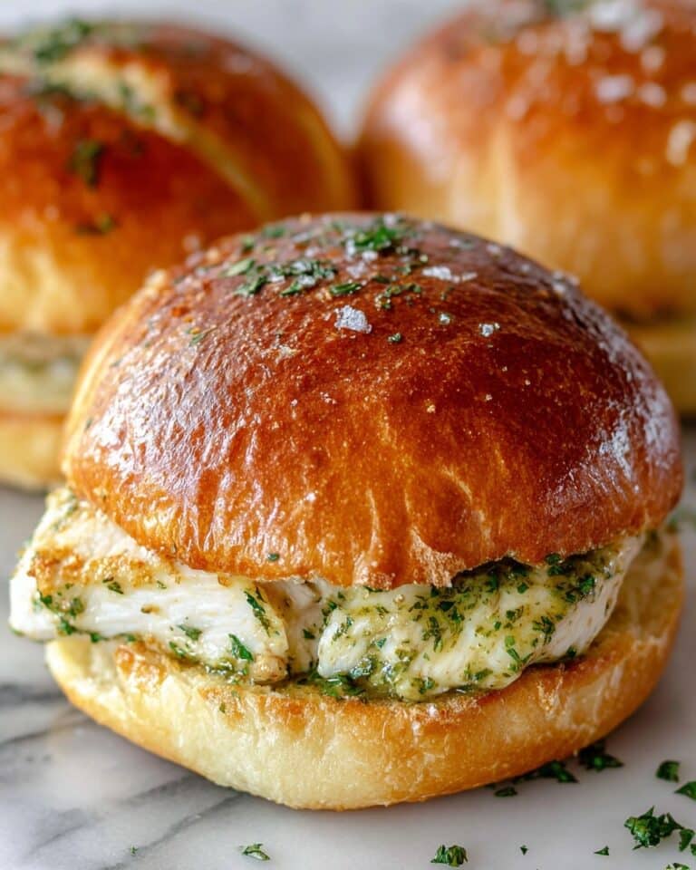 Cheesy Garlic Pesto Chicken Sliders Recipe
