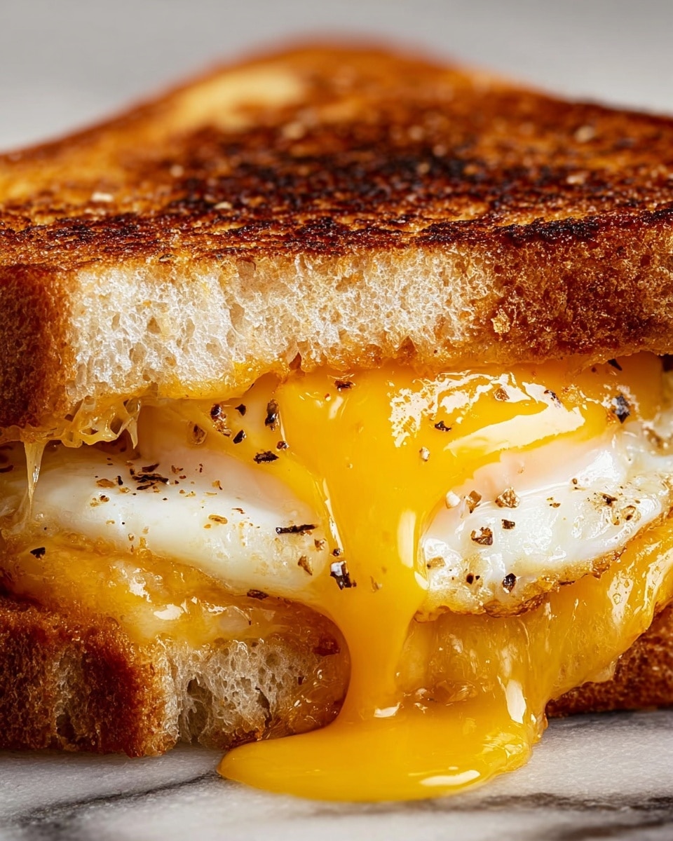 Breakfast Grilled Cheese with Scrambled Eggs Recipe - Recipe Image