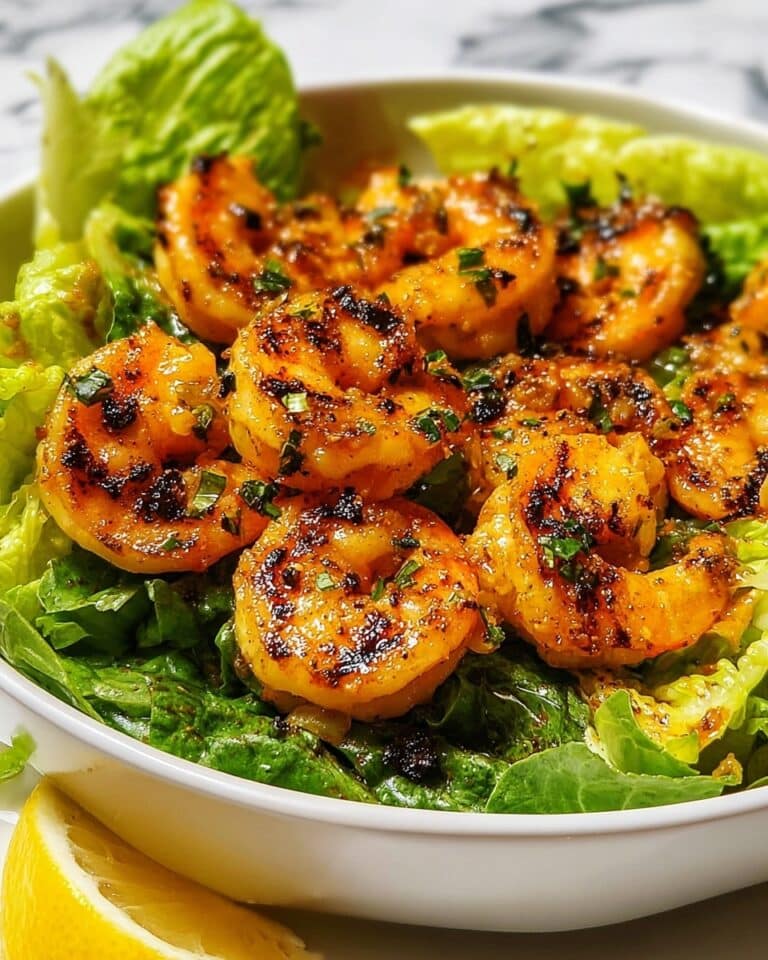 Hot Honey Blackened Shrimp Caesar Salad Recipe