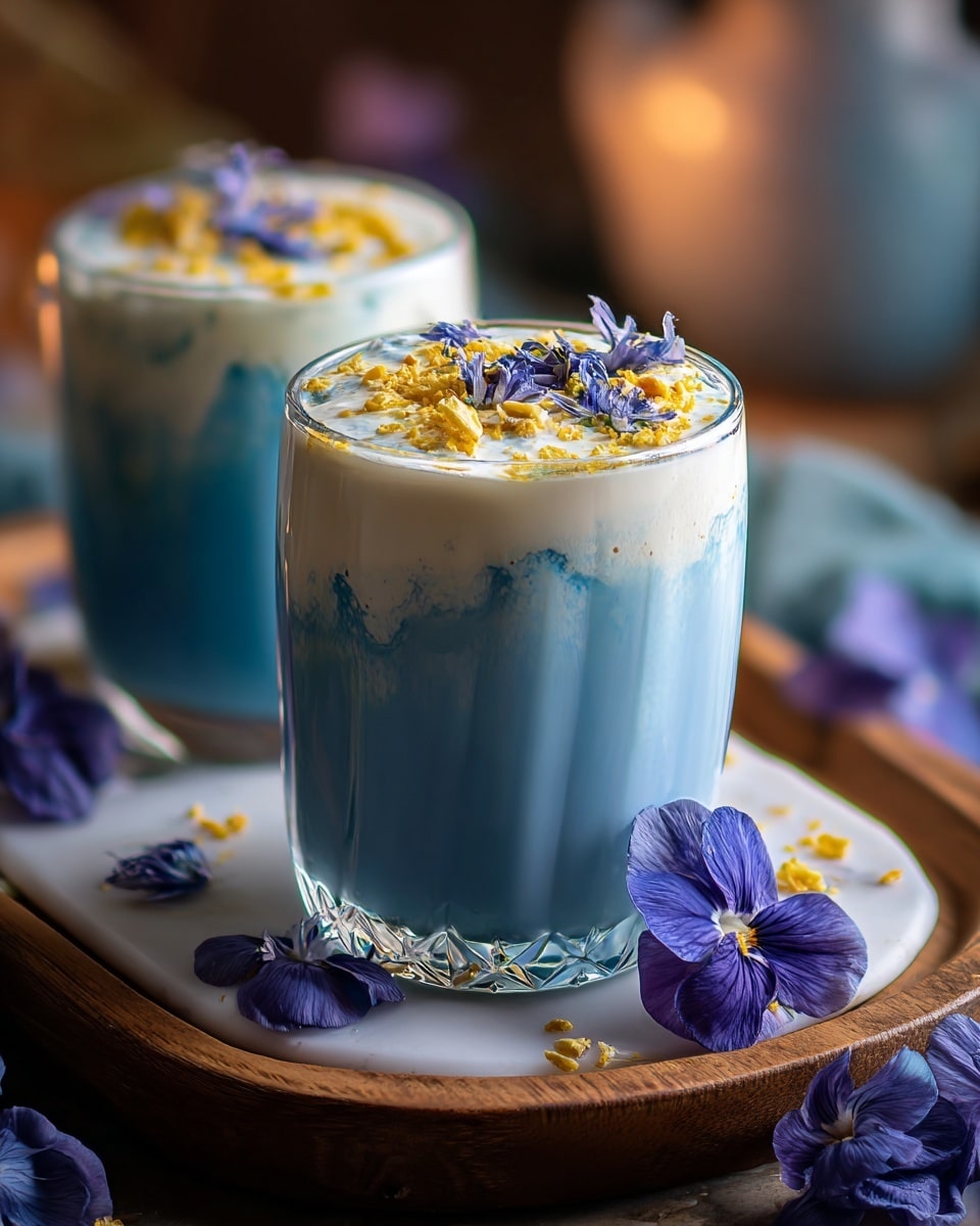 Iced Butterfly Pea Flower Tea Latte Recipe - Recipe Image