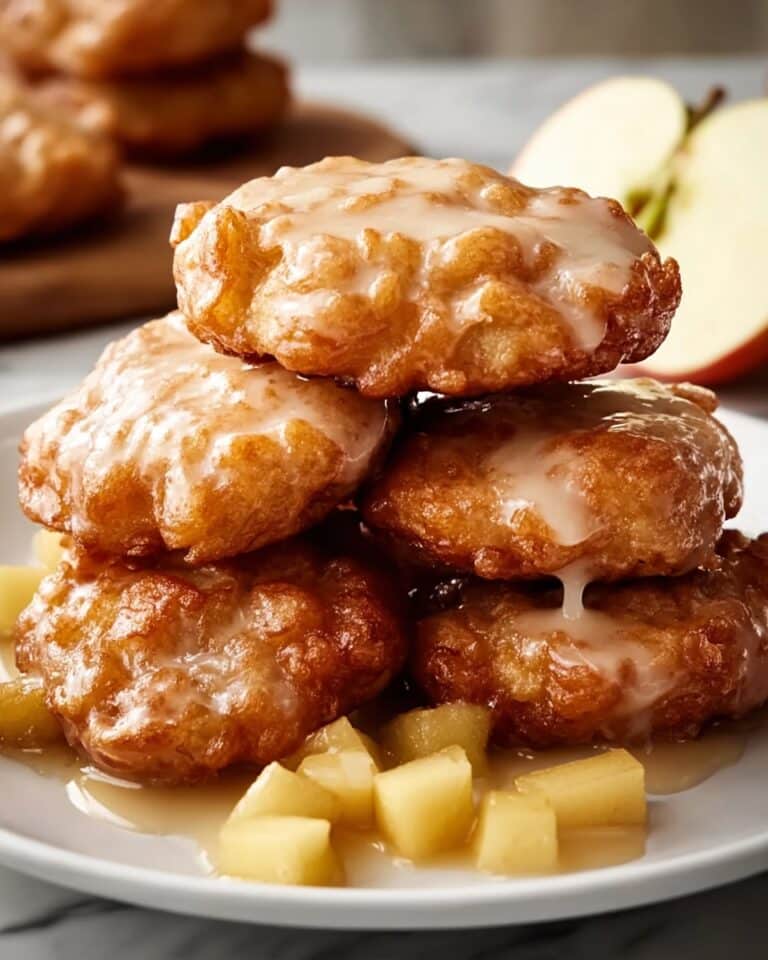 Soft Cinnamon Apple Fritters with Vanilla Glaze Recipe