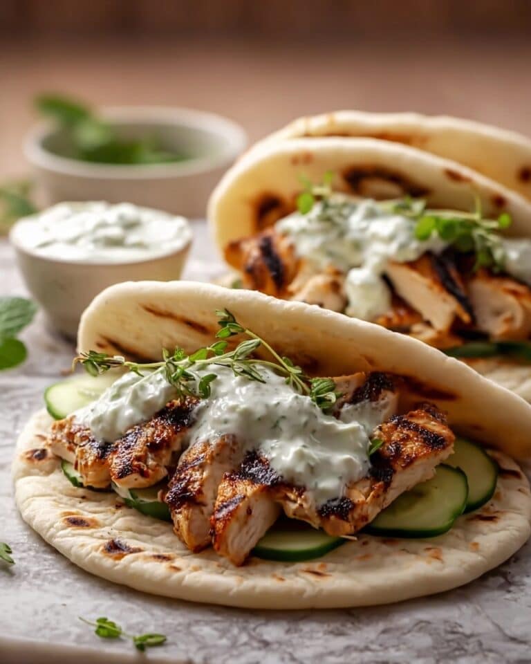 Greek Chicken Gyros with Cucumber Tzatziki Recipe