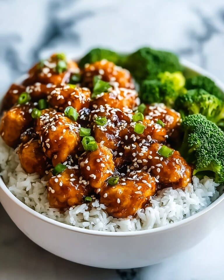 Spicy Korean Chicken with Steamed Rice and Broccoli Recipe