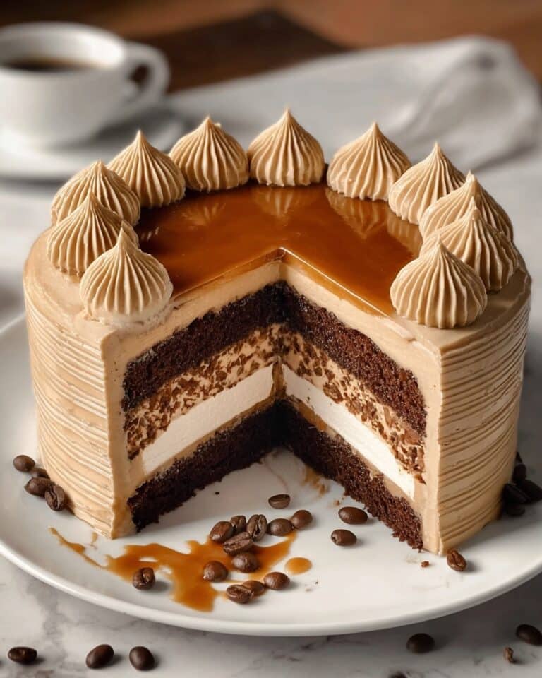 Decadent Caramel Latte Cake with Coffee Buttercream Recipe