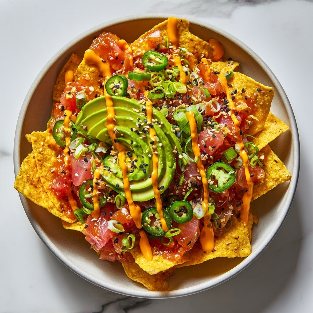 Poke Nachos with Spicy Tuna Recipe - Recipe Image