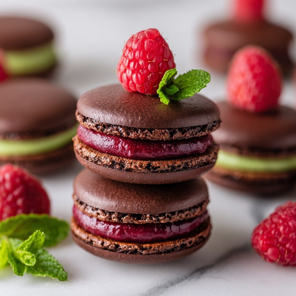 Dark Chocolate Raspberry Macarons: A Decadent Treat for Every Occasion Recipe - Recipe Image