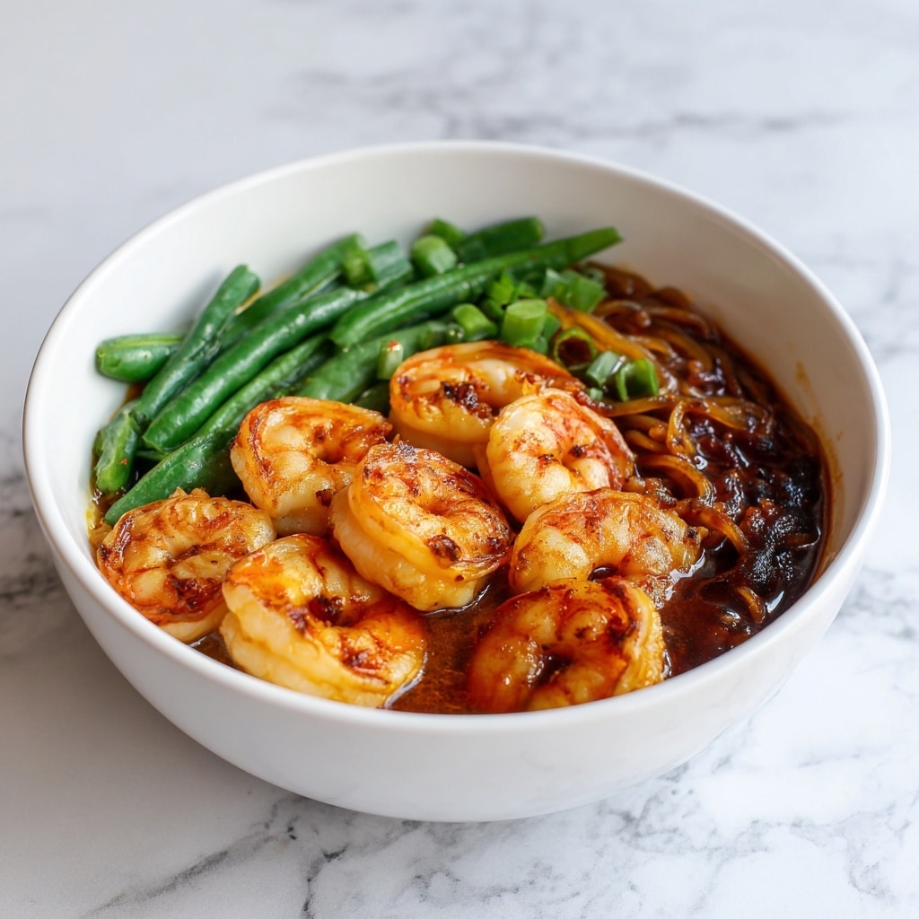 Spicy Shrimp with Stir-Fried Green Beans Recipe - Recipe Image