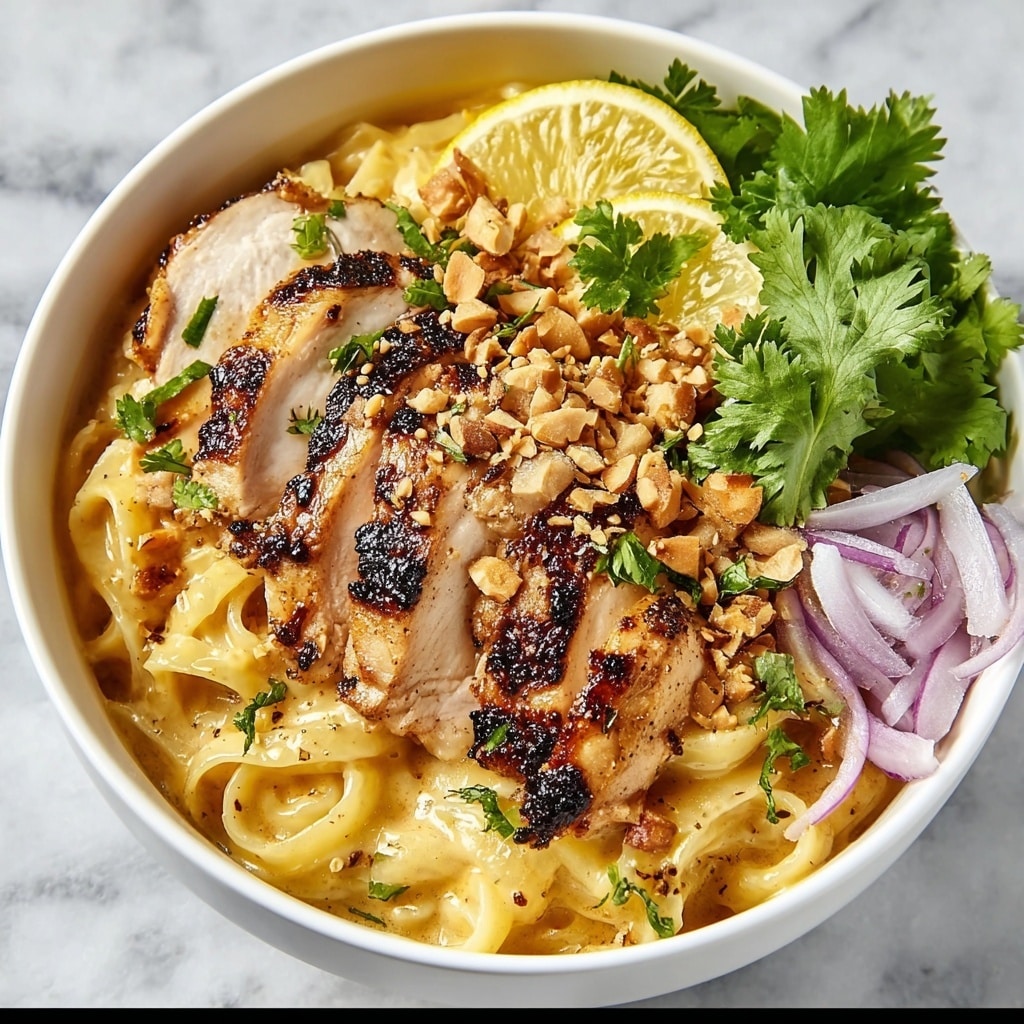 Lemon Garlic Chicken Noodle Bowl Recipe - Recipe Image