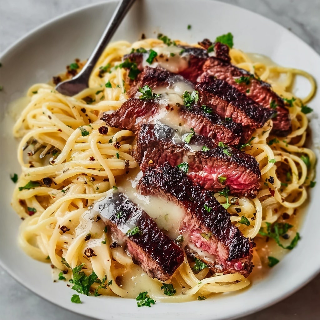 Garlic Butter Steak Lightning Noodles Recipe - Recipe Image