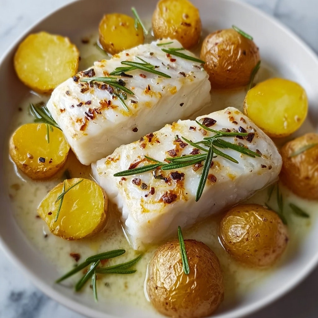 Delicious Cod & Potatoes in Creamy Rosemary Dream Sauce Recipe - Recipe Image