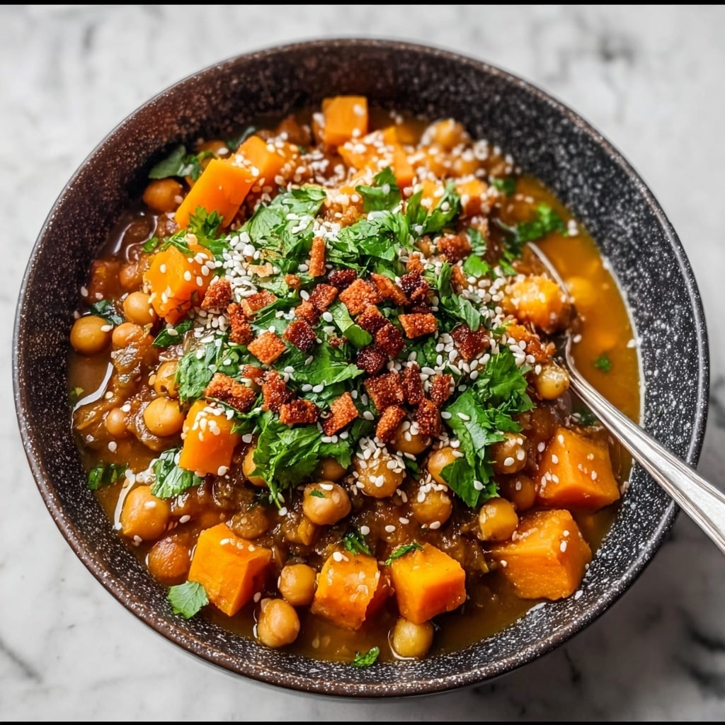 Sweet Potato Lentil Curry with Crispy Sesame Chickpeas Recipe - Recipe Image