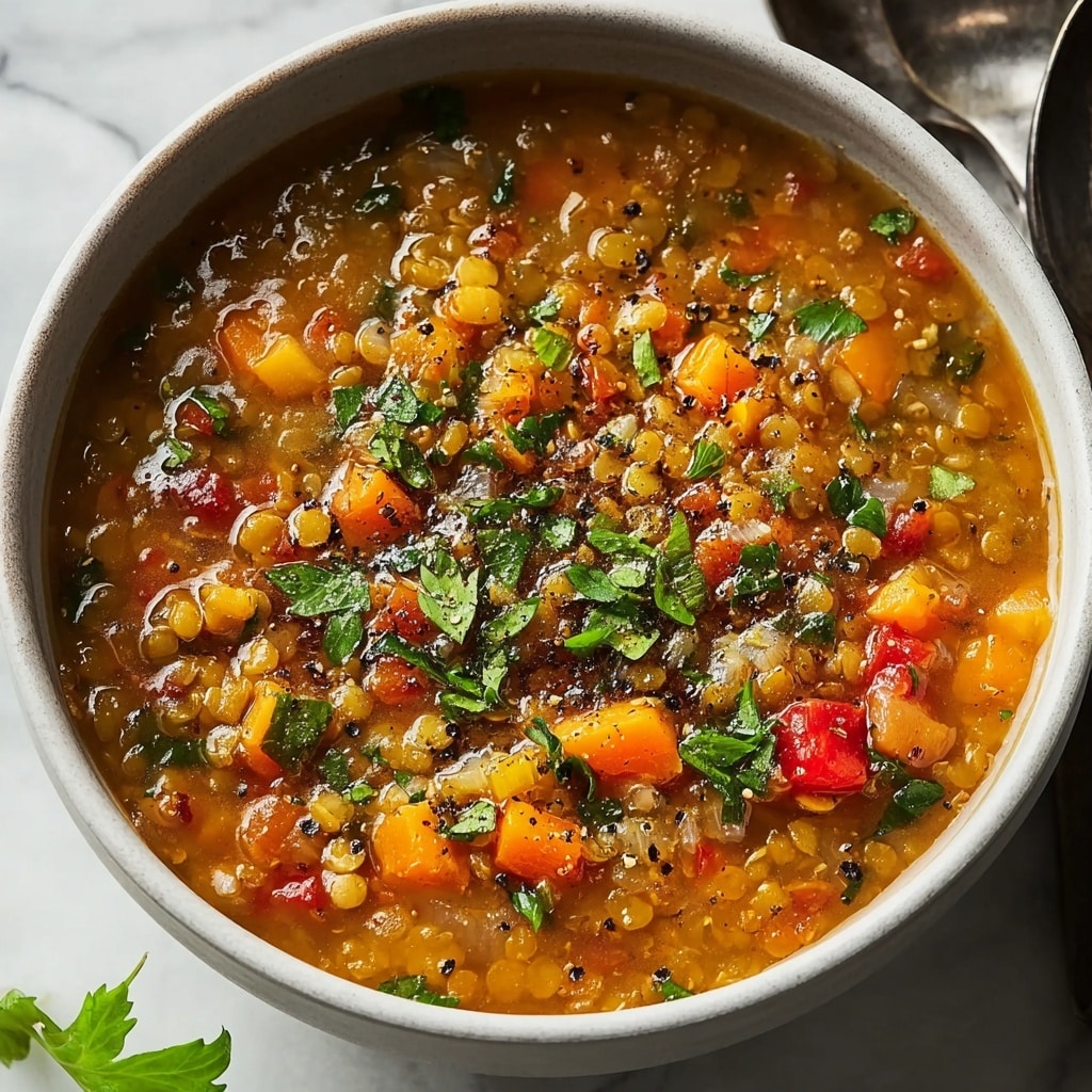 Hearty Lentil Soup with Ground Beef Recipe - Recipe Image