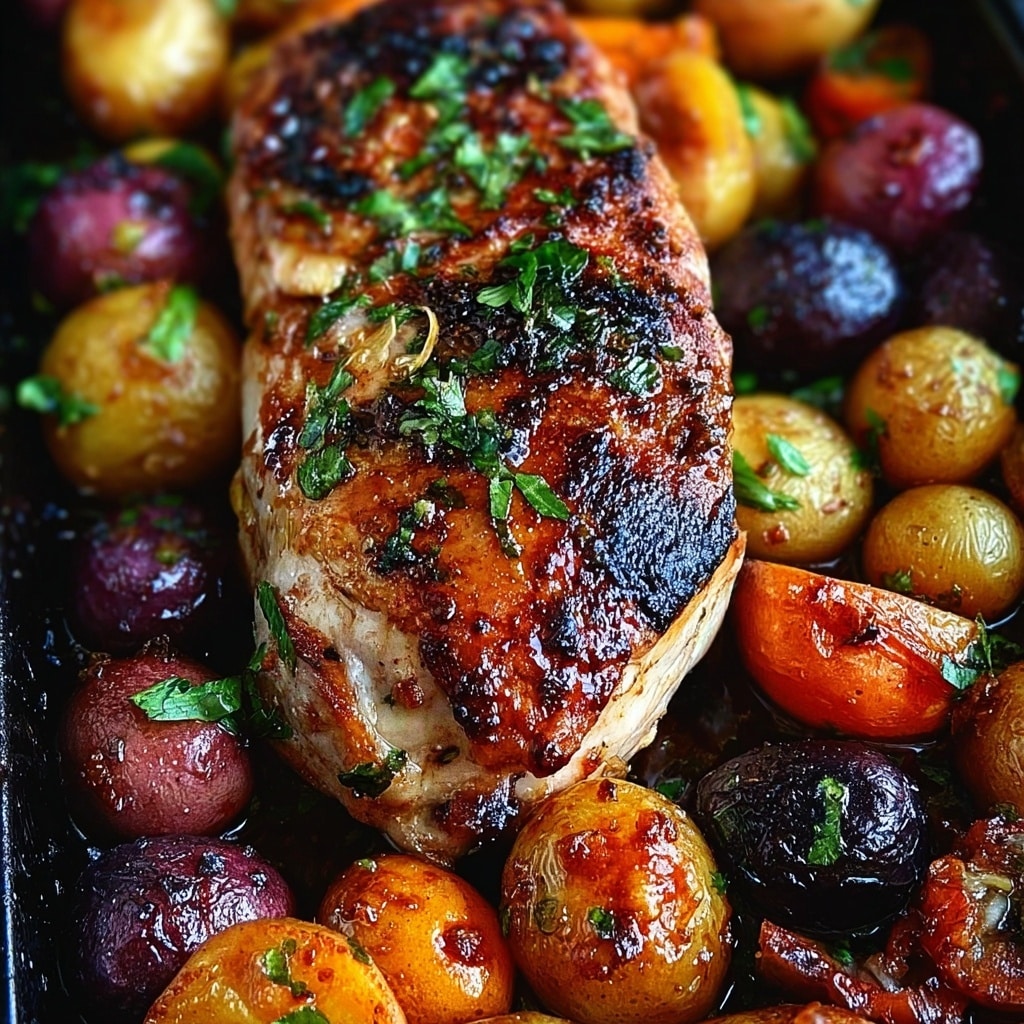 One Pan Balsamic Chicken and Veggies Recipe - Recipe Image