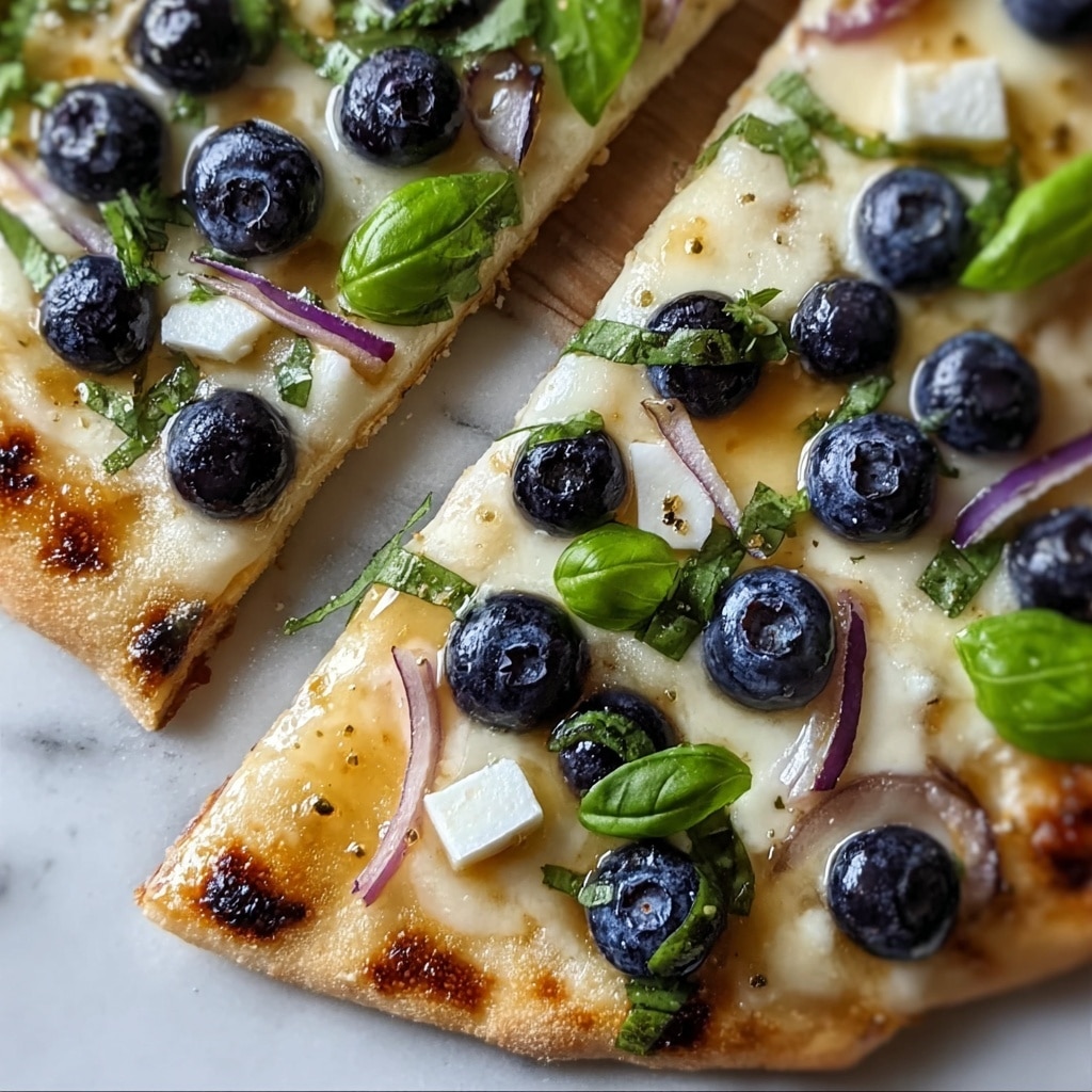 Blueberry Feta & Honey-Caramelized Onion Naan Pizza Recipe - Recipe Image