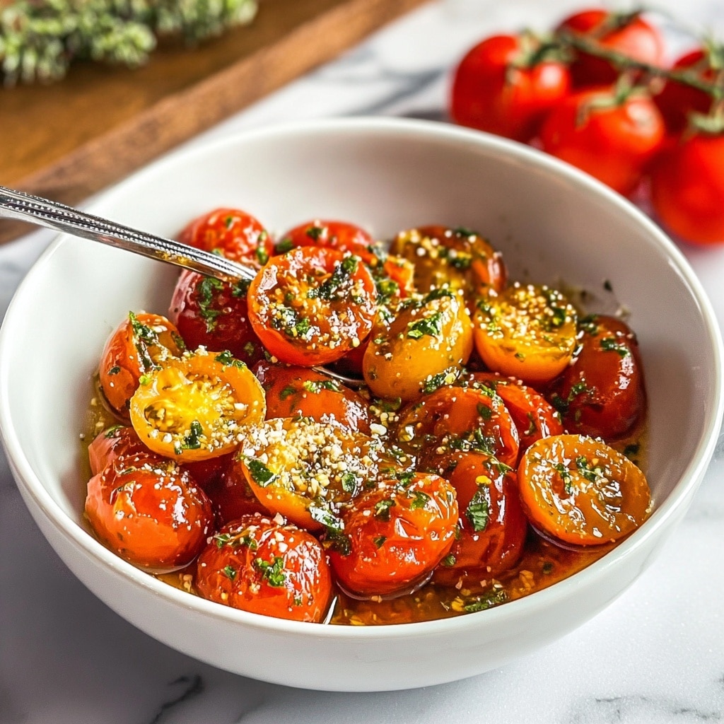 Garlic Roasted Cherry Tomatoes Recipe - Recipe Image