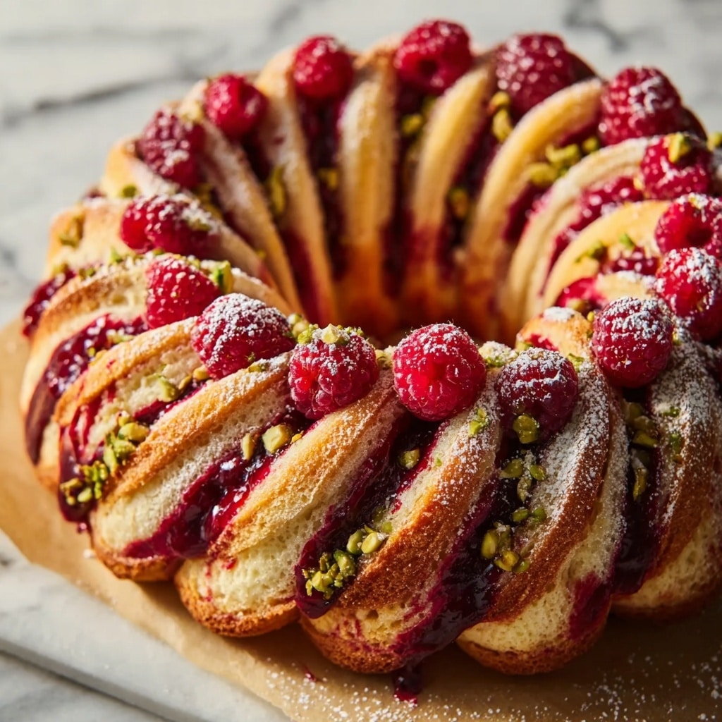 Raspberry and Pistachio Wreath Recipe - Recipe Image
