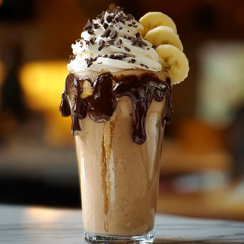 Banana Caramel Chocolate Frappuccino Recipe - Recipe Image