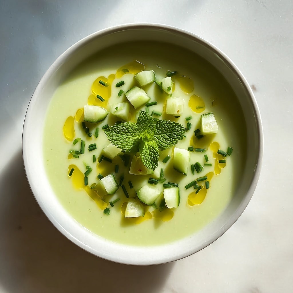 Refreshing Cucumber Soup with Yogurt, Mint, and Chives Recipe - Recipe Image