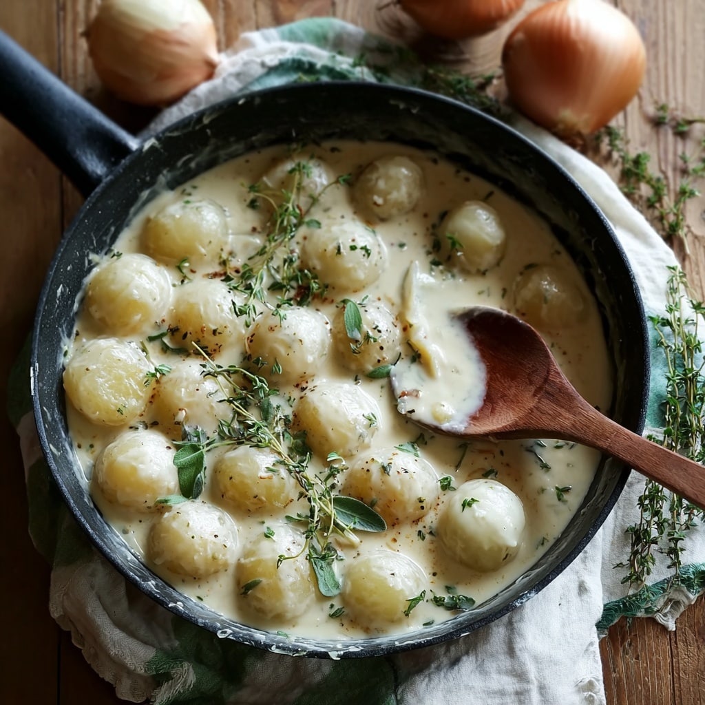 Creamed Pearl Onions with Sage and Thyme Recipe - Recipe Image