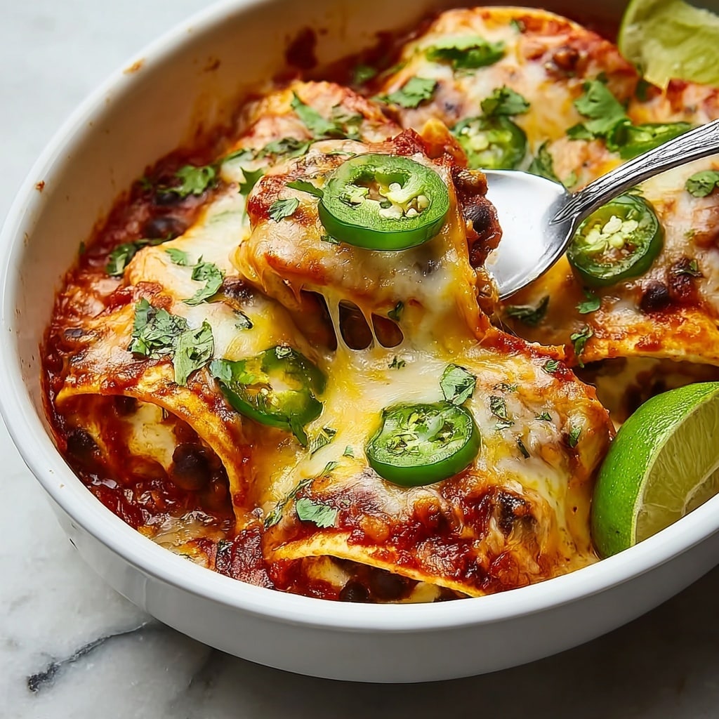 Black Bean and Veggie Enchiladas with Homemade Enchilada Sauce Recipe - Recipe Image