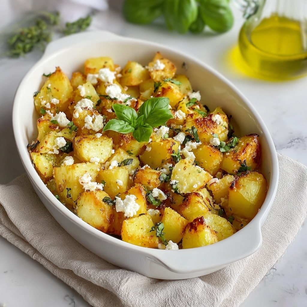 Baked Feta Potatoes with Lemon and Herbs Recipe - Recipe Image