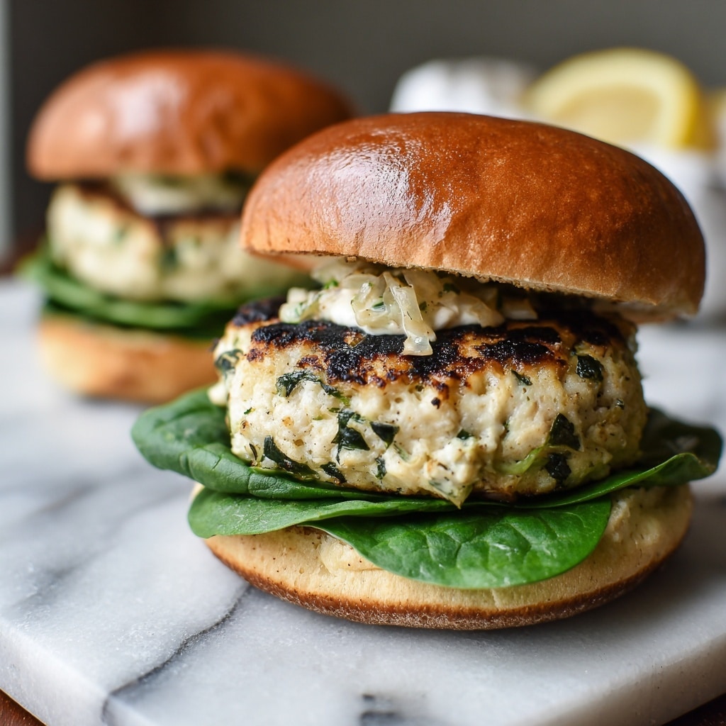 White Cheddar Spinach Chicken Burgers Recipe - Recipe Image