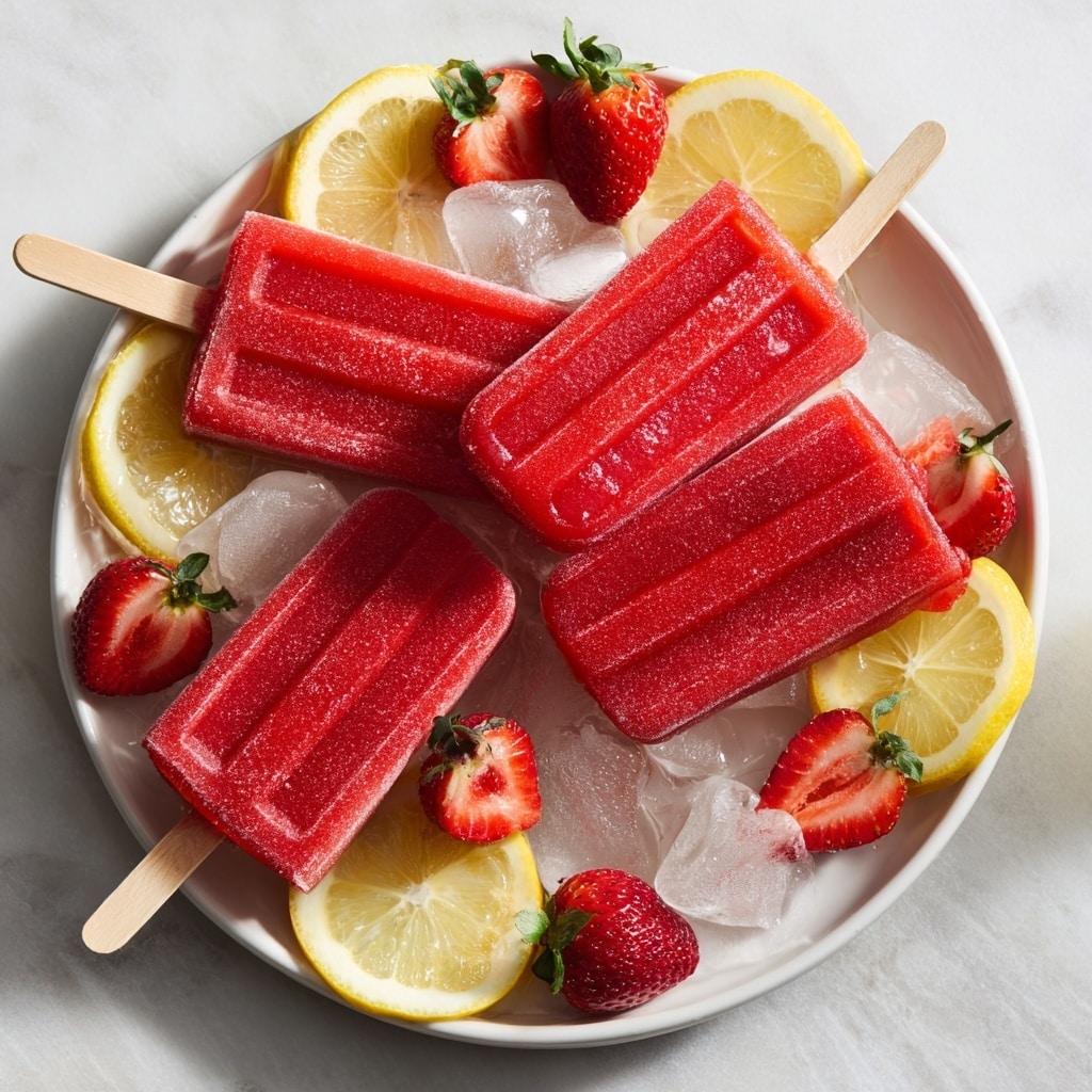 Strawberry Lemonade Popsicles Recipe - Recipe Image