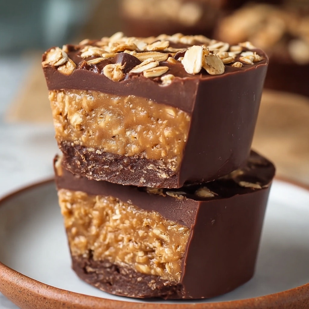 Easy No-Bake Peanut Butter Oat Cups with Chocolate Topping Recipe - Recipe Image
