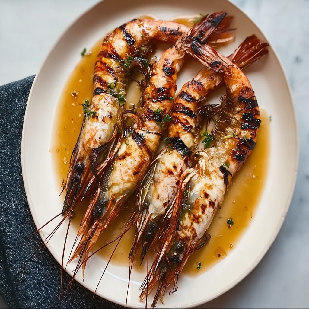 Char-Grilled King Prawns with Lemon Recipe - Recipe Image