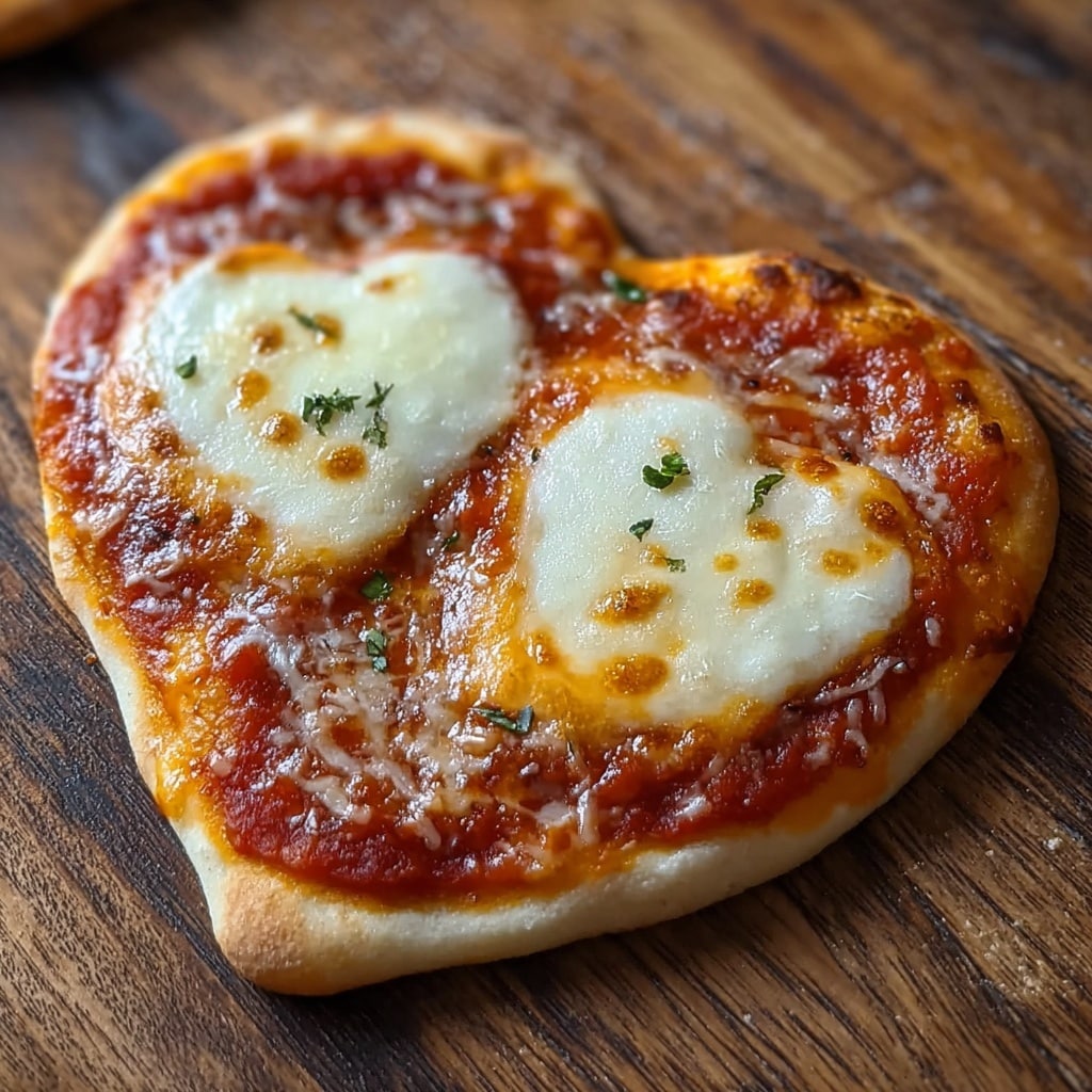 Mini Heart-Shaped Pizzas Recipe - Recipe Image