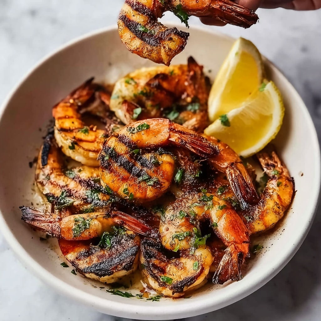 BBQ Grilled Prawns with Garlic, Lemon & Chilli Recipe - Recipe Image
