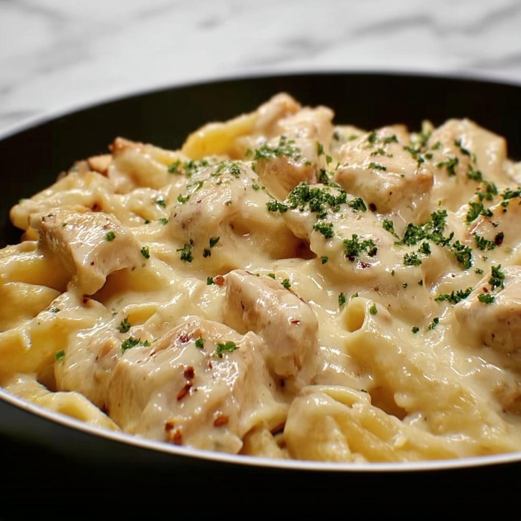 Cheesy Chicken Alfredo Slow Cooker Delight Recipe - Recipe Image