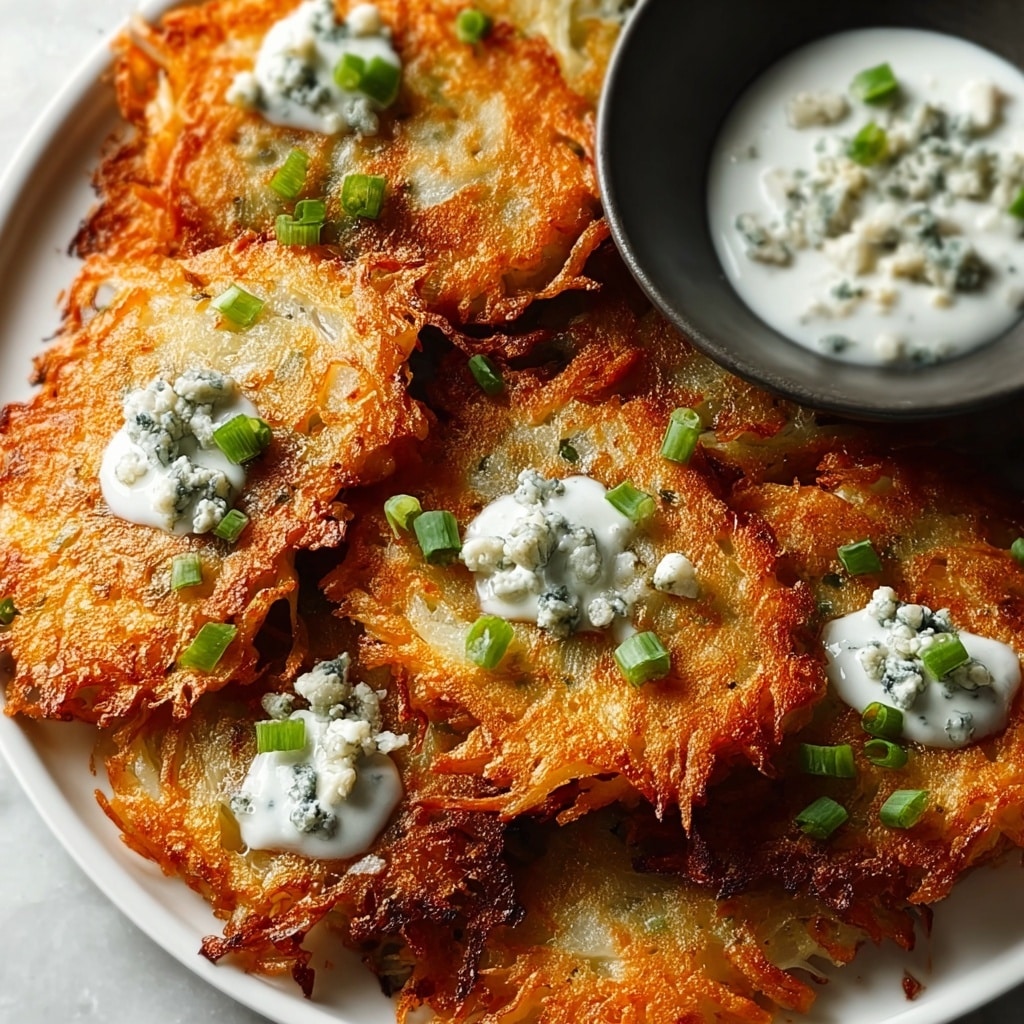 Buffalo Latkes with Blue Cheese Dip Recipe - Recipe Image
