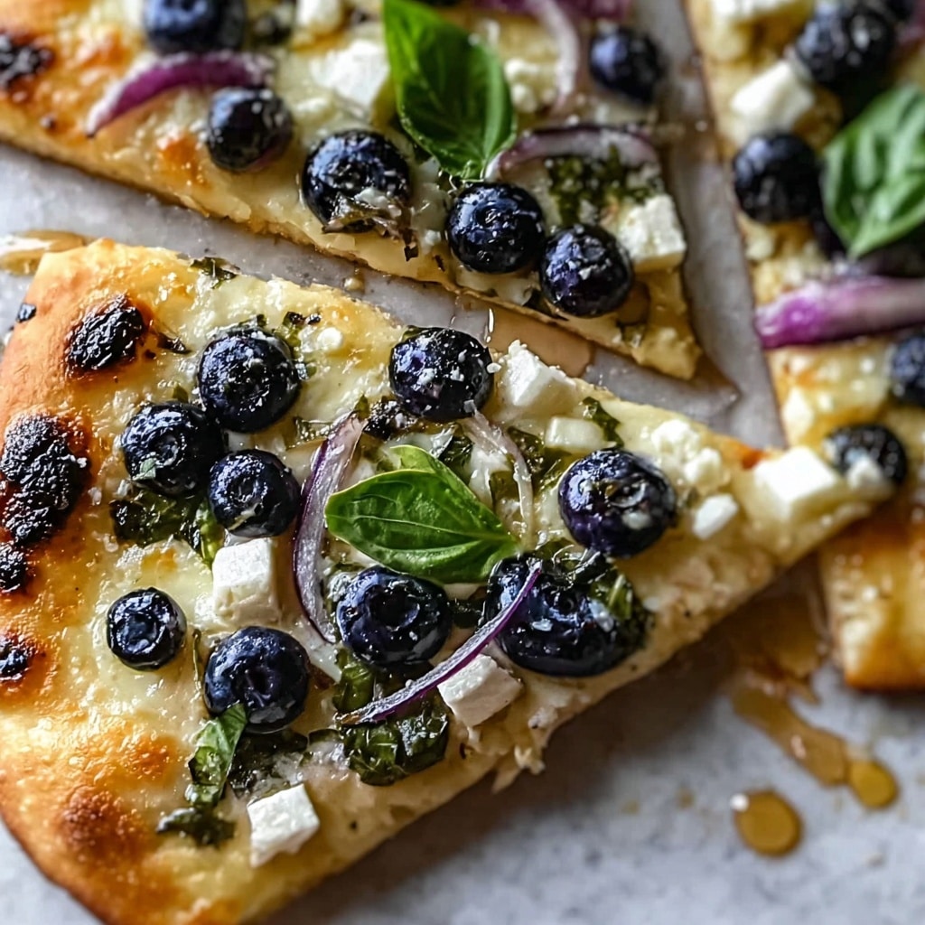 Blueberry Feta & Honey-Caramelized Onion Naan Pizza Recipe - Recipe Image