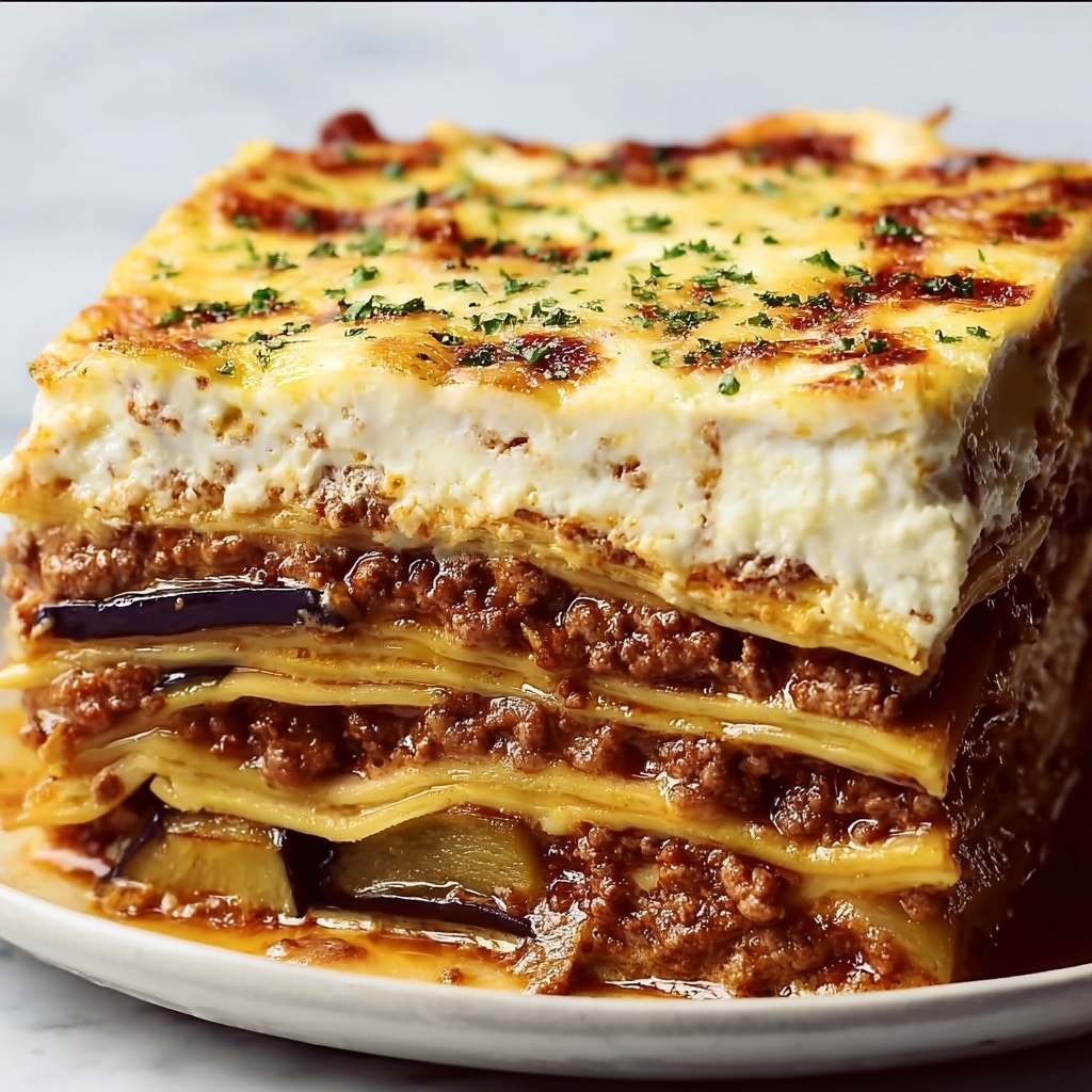 Classic Greek Eggplant Moussaka Recipe - Recipe Image