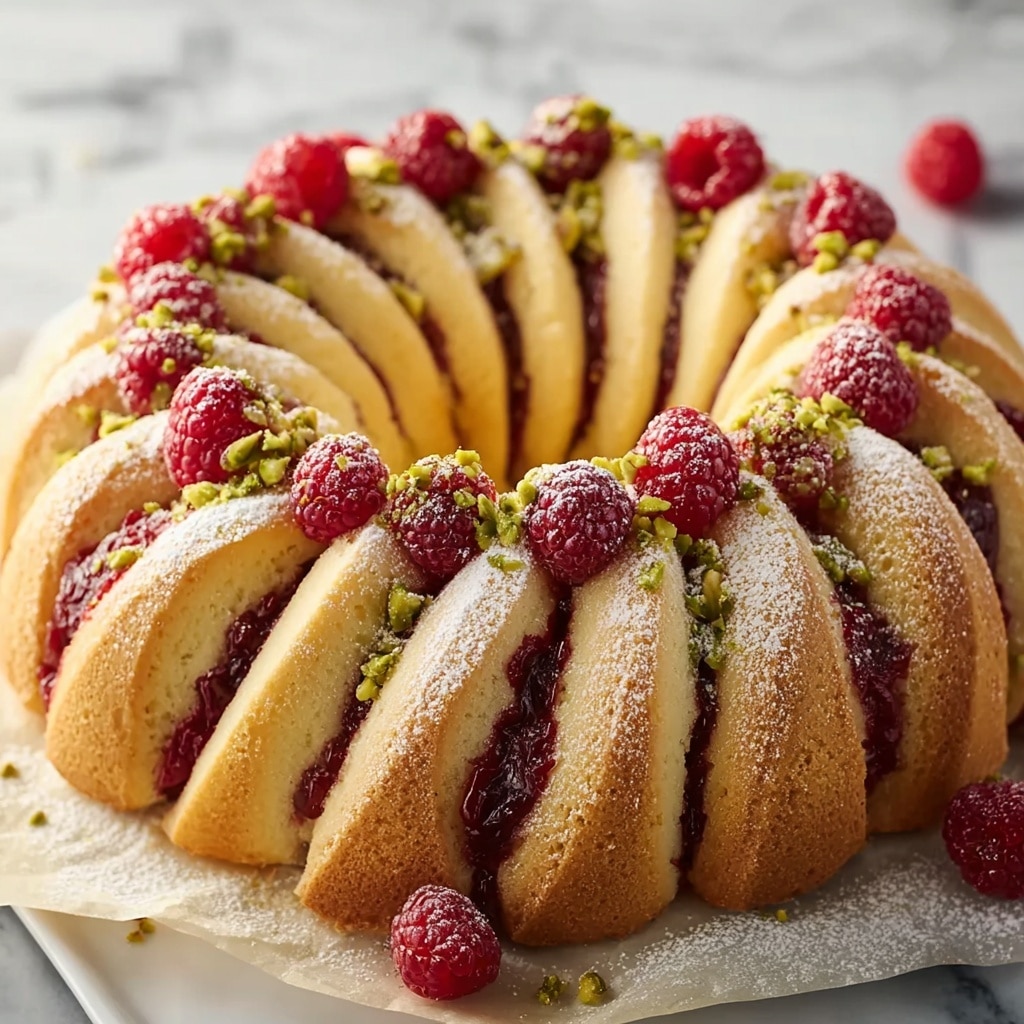 Raspberry and Pistachio Wreath Recipe - Recipe Image