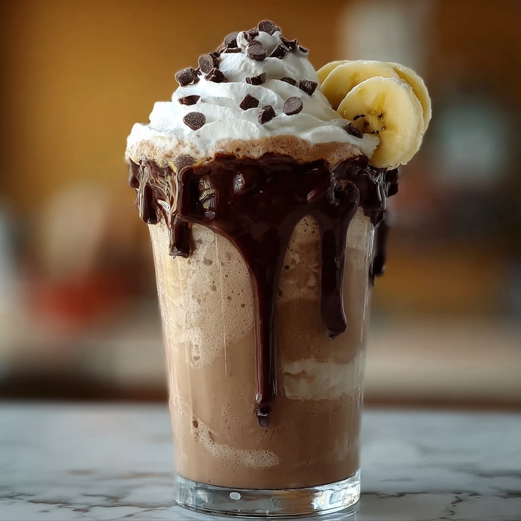 Banana Caramel Chocolate Frappuccino Recipe - Recipe Image