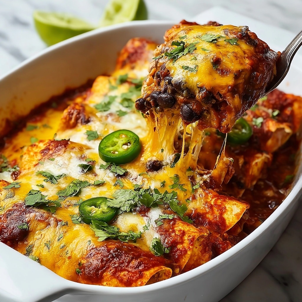 Black Bean and Veggie Enchiladas with Homemade Enchilada Sauce Recipe - Recipe Image