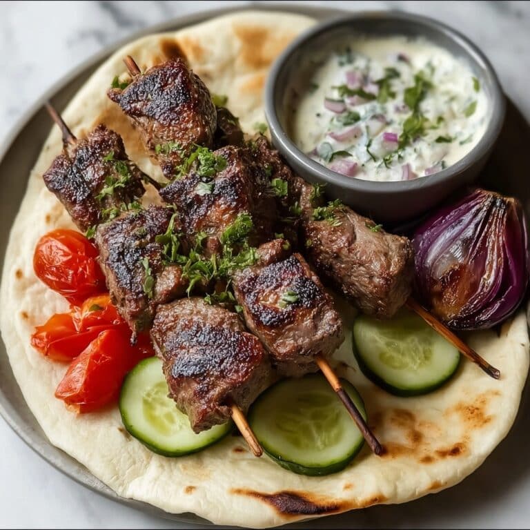 Greek Lamb Souvlaki with Homemade Pita Bread Recipe