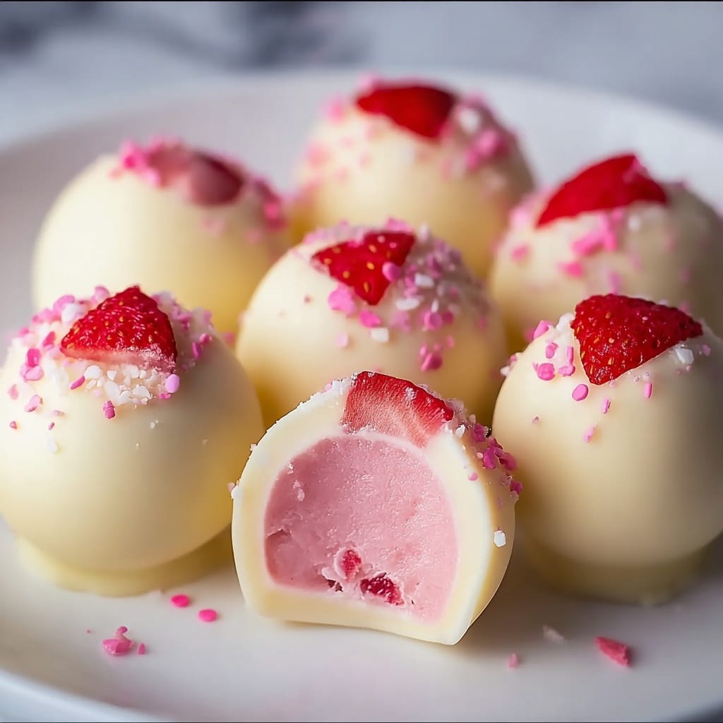White Chocolate Strawberry Truffles Recipe