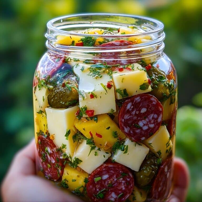 Easy Marinated Cheese Appetizer with Salami & Pickles Recipe