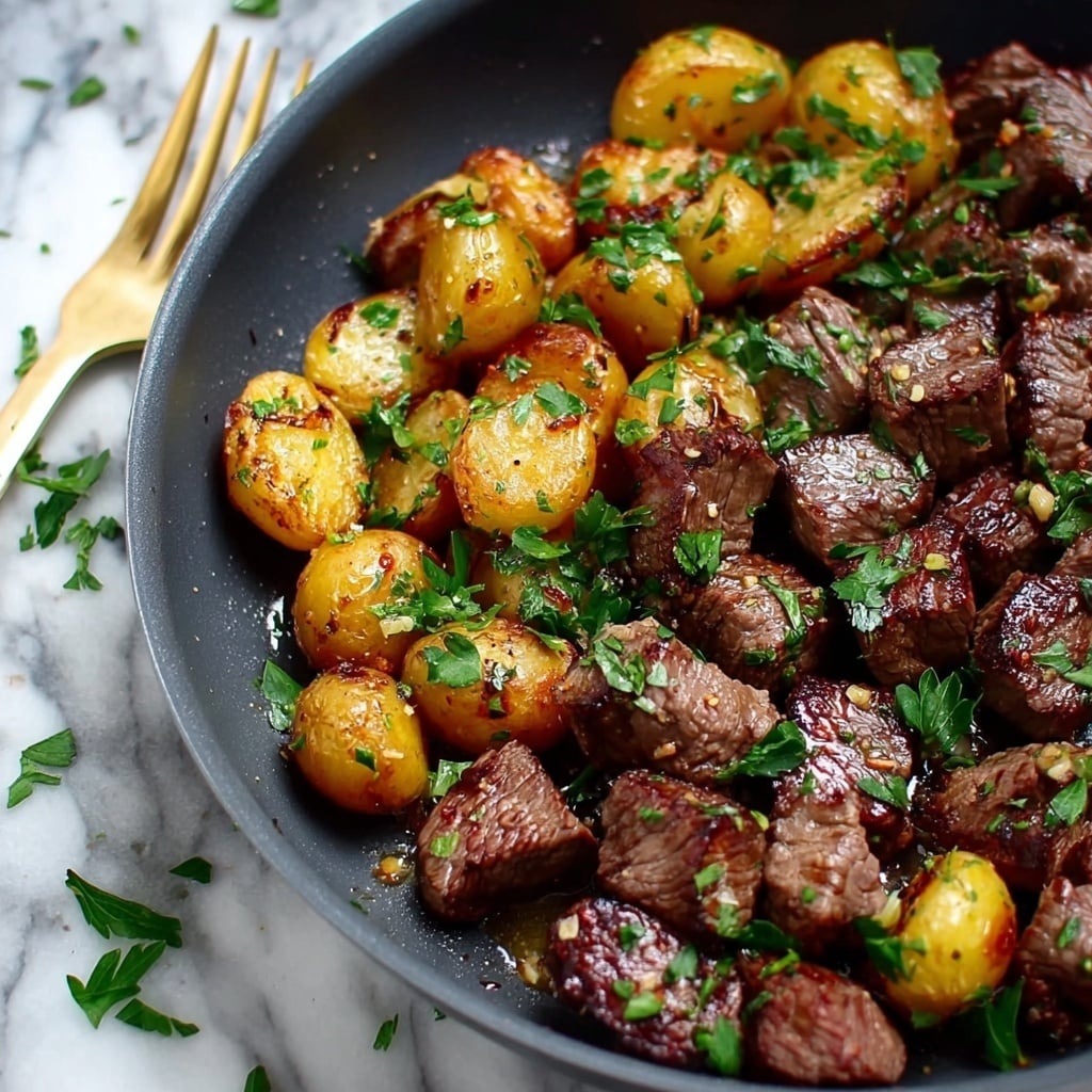 Garlic Butter Steak Bites and Potatoes Recipe