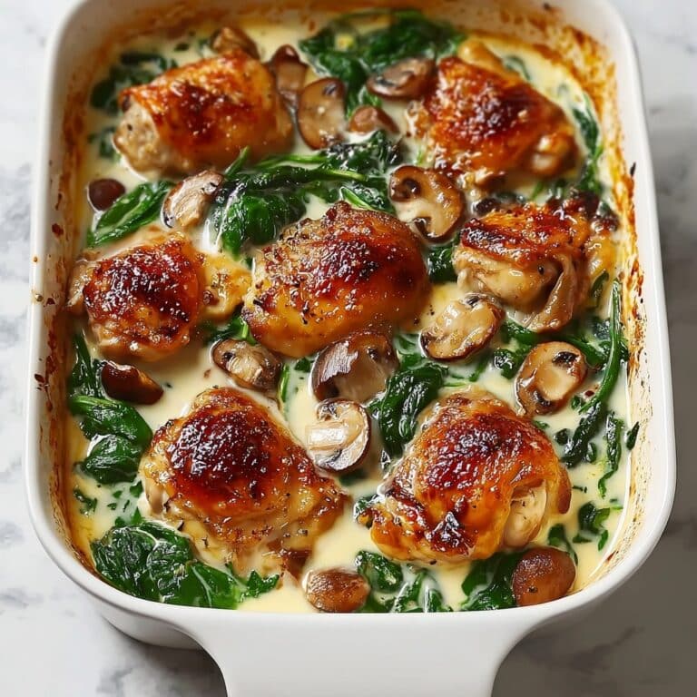 Chicken, Spinach, and Mushroom Low-Carb Oven Bake Recipe