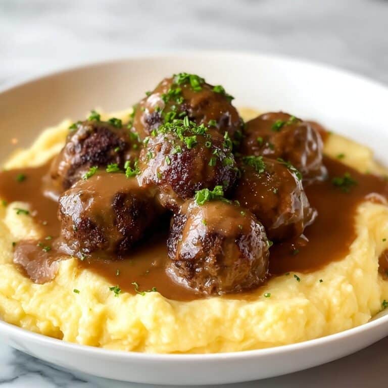Irresistible Salisbury Meatballs & Mashed Potatoes Recipe