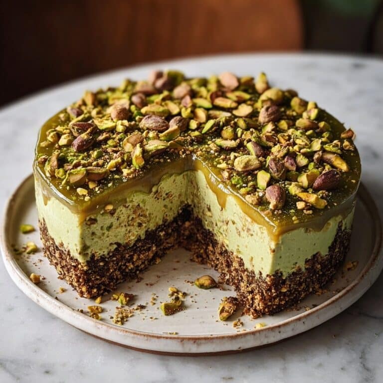 Pistachio Cheesecake with Almond Crust Recipe